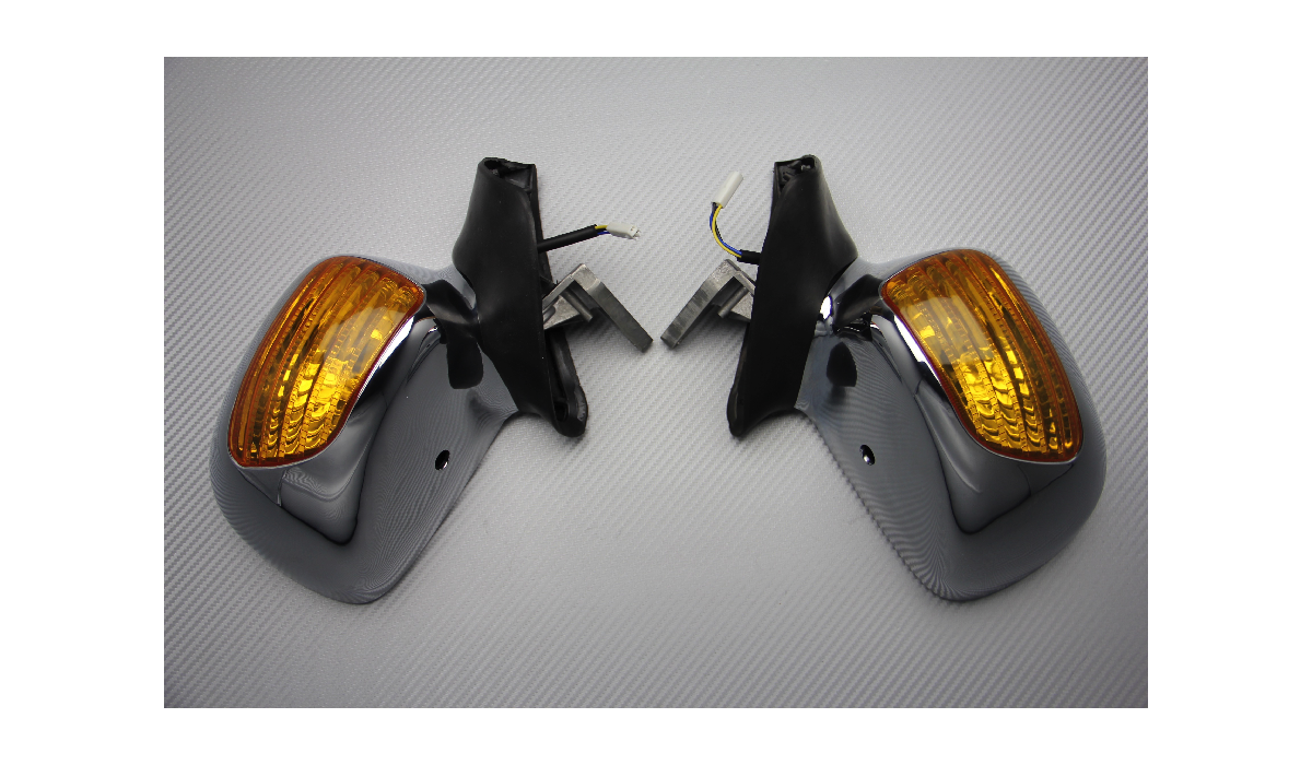 Pair Of Aftermarket Rearview Mirrors With Integrated Turn Signals For