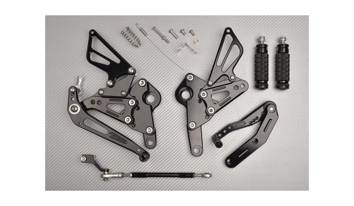 Pedane Sportive Alluminio Pedane Regolabili Accossato Per Yamaha MT-10 2016- 2019 - Posizione Guida Arretrata Pedane Moto Posizione Arretrata