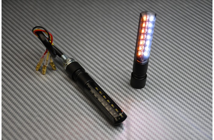1 Paire Universel Moto LED Avant Clignotant Indicateur Lumière Lampe Noir FR