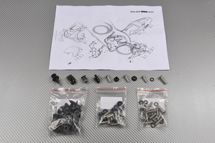 Complete Fairings Fastening Hardware Set Honda Vtr Sp1 Sp2 99 04 Avdb Moto L Accessoire A Prix Motard