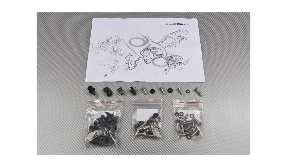 Complete Fairings Fastening Hardware Set Honda Vtr Sp1 Sp2 99 04 Avdb Moto L Accessoire A Prix Motard