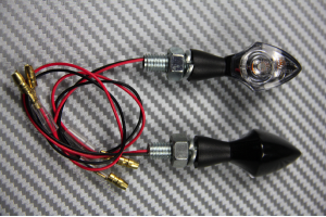 Pair of small clear or smoked universal turn signals - 1 LED