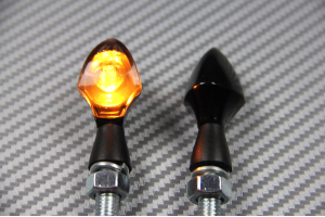 Pair of small clear or smoked universal turn signals - 1 LED