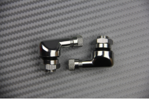 Pair of Anodised Aluminum Angled Valve Stems 8.3 mm - DESIGN 1