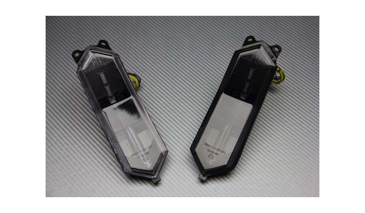 trasparente GUAIMI Fanale posteriore Indicatori di direzione Luce stop LED integrato per Yamaha YZF-R6 1998-2002