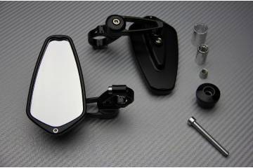 Pair of Bar End Rearview Mirrors with Small Adjustable Arms
