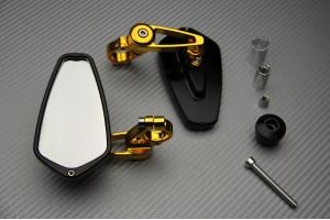 Pair of Bar End Rearview Mirrors with Small Adjustable Arms