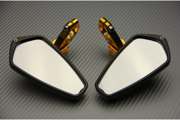 Pair of Bar End Rearview Mirrors with Small Adjustable Arms