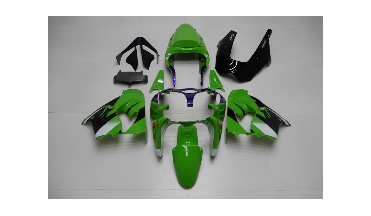 Fairings For Kawasaki ZX9R 2002-2003 Green & Glossy black main image 1