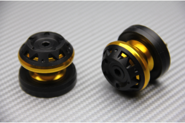 PAIR OF ANODISED ALUMINUM M10 SWING ARM SPOOLS