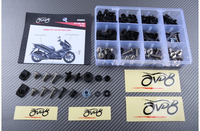 Kit de visserie AVDB spécifique pour carénages HONDA PCX 125 / 150 2015 - 2020