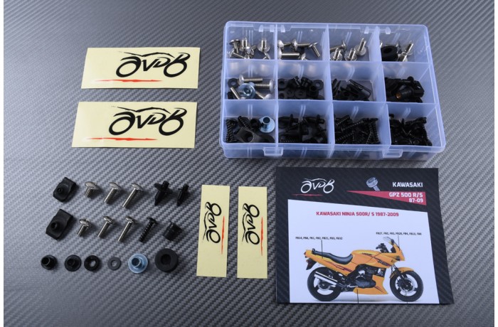 AVDB Specific Hardware / Complete Bolts & Screws Fairing Kit for KAWASAKI GPZ 500 / NINJA 500R 1987 - 2009