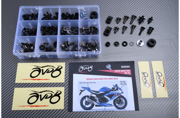 Kit de visserie AVDB spécifique pour carénages SUZUKI GSXR 600 750 2008 - 2010