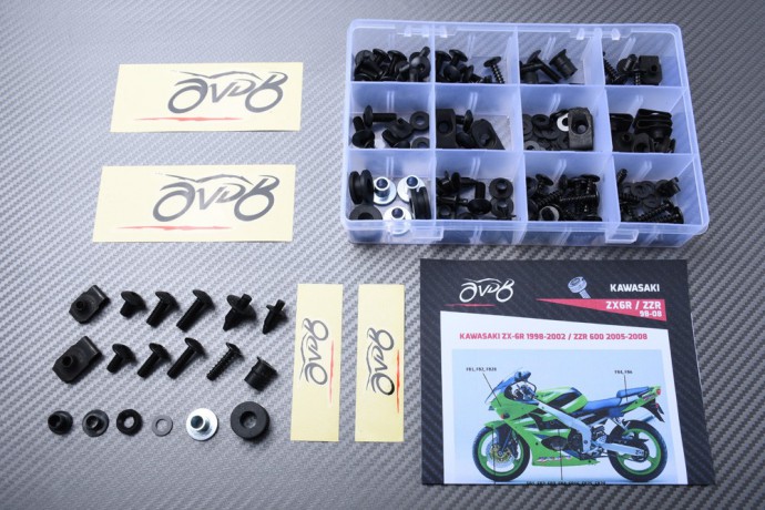 Spezifischer Schraubensatz AVDB für Verkleidungen KAWASAKI ZX6R 1998 - 2002 / ZZR 600 2005 - 2008