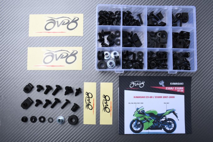 Complete Bolt Motorcycle Fairings Clips Kits for Kawasaki Ninja ZX6R 2007 2008