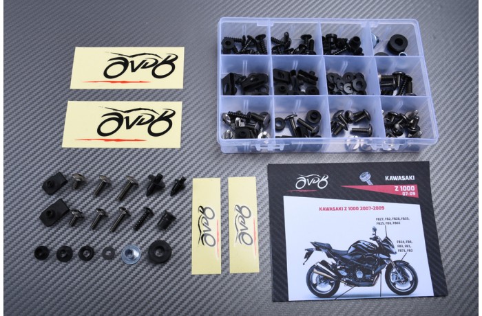 Kit de visserie AVDB spécifique pour carénages KAWASAKI Z1000 2007 - 2009