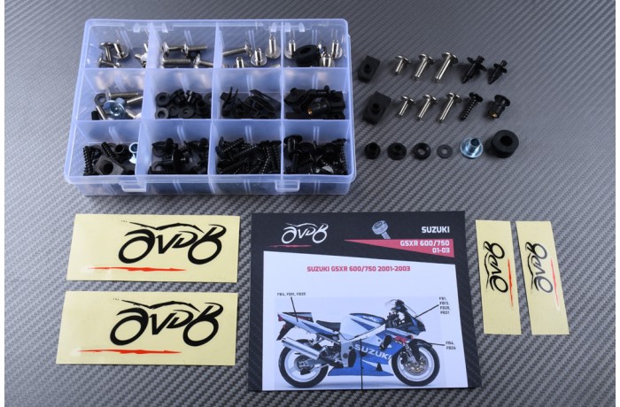 AVDB Specific Hardware / Complete Bolts & Screws Fairing Kit for SUZUKI GSXR 600 / 750 2000 - 2003