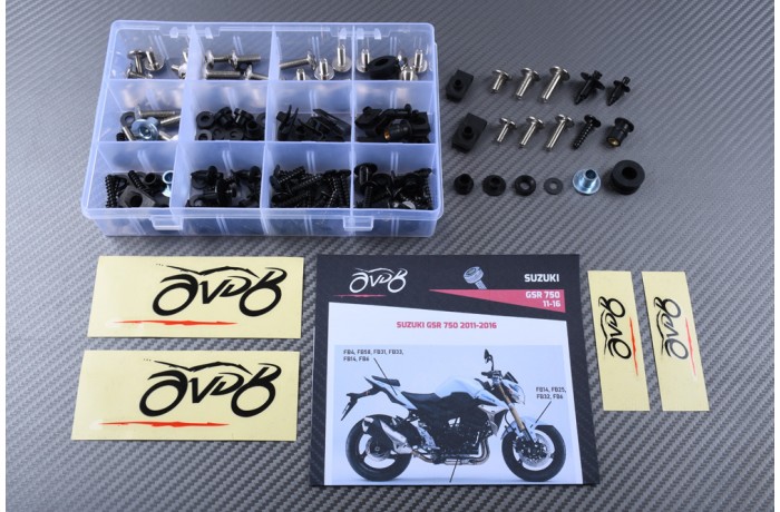 Kit de visserie AVDB spécifique pour carénages SUZUKI GSR 750 2011 - 2016