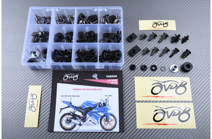 Kit de visserie AVDB spécifique pour carénages YAMAHA YZF R125 2008 - 2020