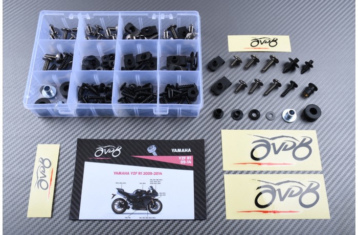 Kit de visserie AVDB spécifique pour carénages YAMAHA YZF R1 CROSSPLANE 2009 - 2014