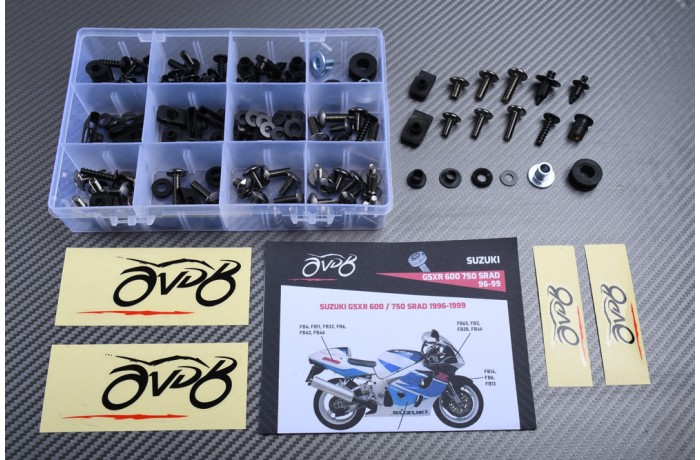 Kit de visserie AVDB spécifique pour carénages SUZUKI GSXR 600 / 750 SRAD 1996 - 2000