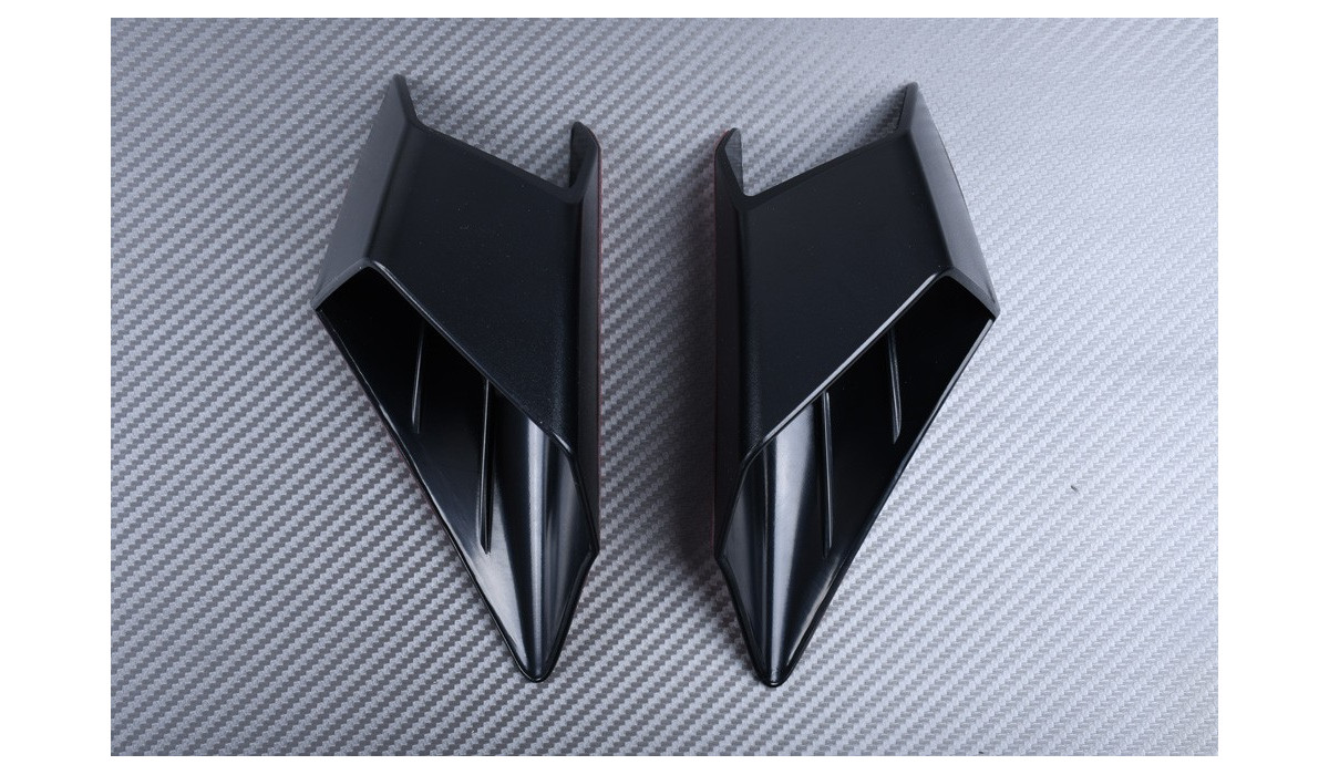 2 Ailerons Aérodynamiques Universels Moto - Rouge, Plastique, Décoration Adhésive