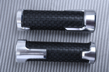 Pair of Aluminum and Rubber Handlebar Grips 22 / 24mm