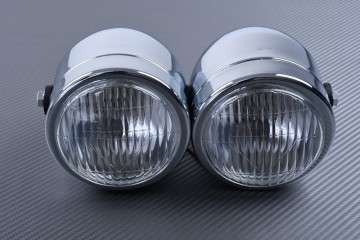 Adaptable Round double Headlight with Bulbs