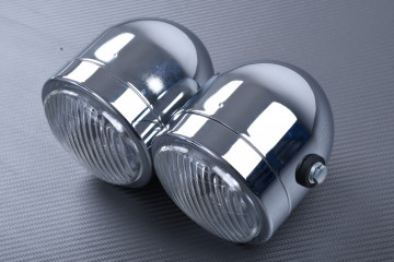 Doble Faro Óptico redondo con bombilla