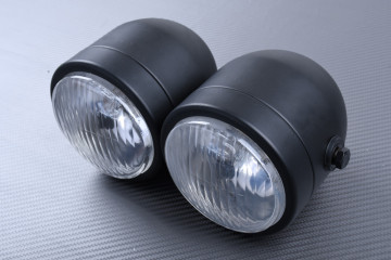 Adaptable Round double Headlight with Bulbs