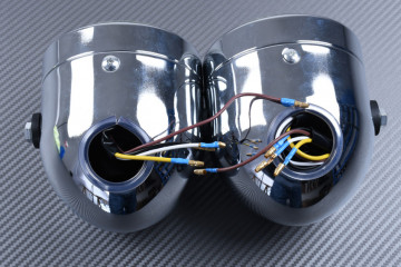 Adaptable Round double Headlight with Bulbs