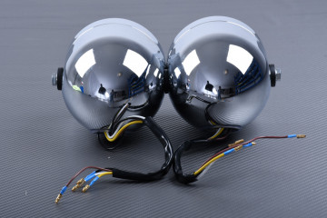 Adaptable Round double Headlight with Bulbs