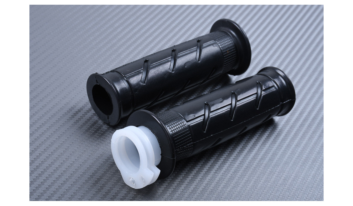 Jeu De Poignées Noir 22/24mm, L 11cm - Pieces Pour Mobylette Ancienne