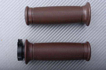 Paire de Poignées Caoutchouc Marron - Style Café Racer