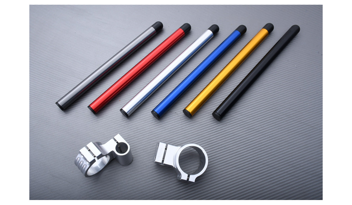 AVDB-Moto Semimanubri Rialzati Da 51 Mm In Nero Per Kawasaki ZX6R 636 (2009-2012) - Kit Completo Con Tubi - 4