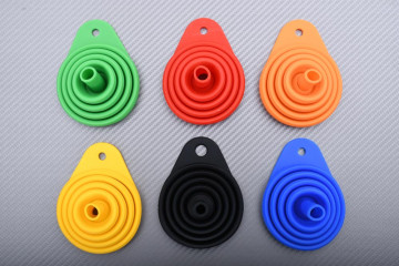 Foldable rubber funnel in various colors