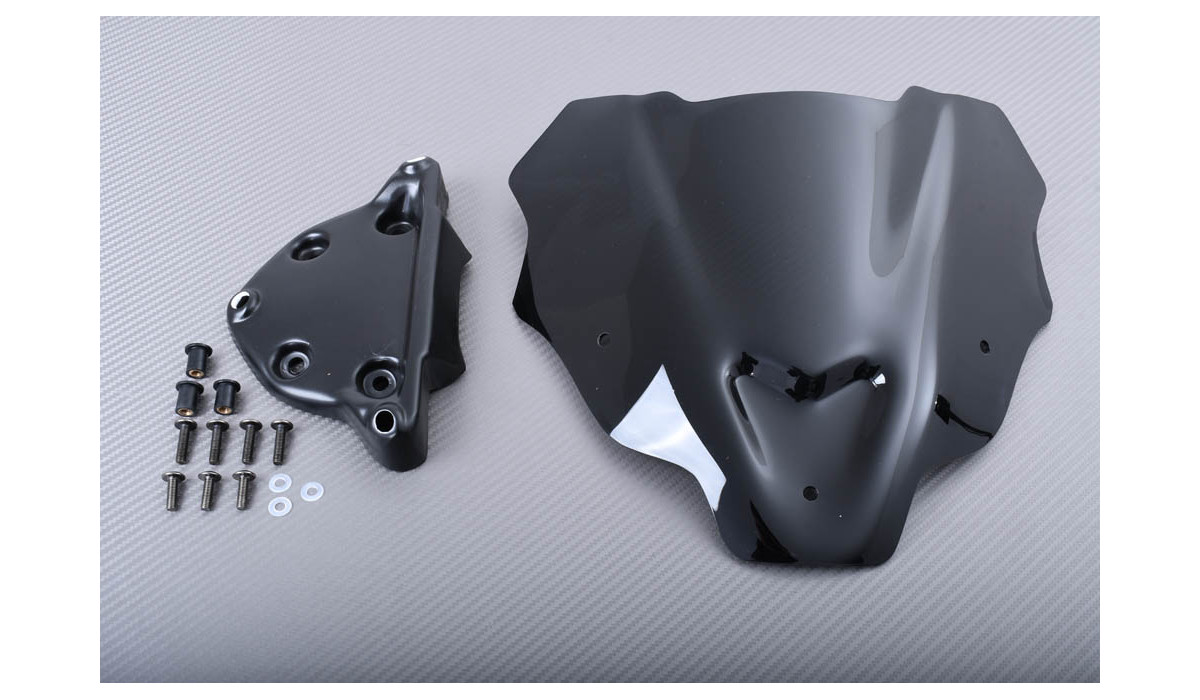 Bulle / Saute-Vent Yamaha MT-07 2021-2024 Polycarbonate Short Noire Double Courbure - Avdb-moto