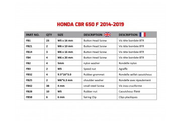 Kit viti AVDB specifico per Carena HONDA CBR 650 F 2014 - 2019
