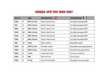 Kit viti AVDB specifico per Carena HONDA VFR 750 1990 - 1997