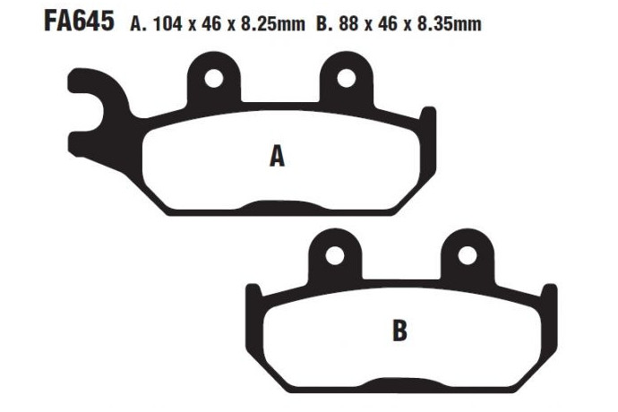 Jeu de plaquettes de frein EBC FA645TT Utilisation Route