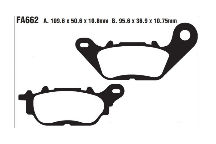 Coppia pastiglie freno EBC FA662 FA662V FA662HH Utilizzo strada