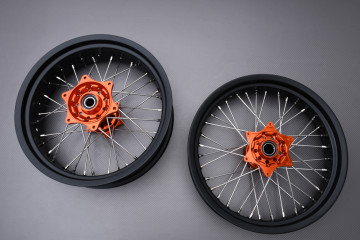 Pair of Front and Rear Rims 17' / 17' Supermoto KTM SXF / SXS / SX 125 / 250 / 350 / 450 2003 - 2012