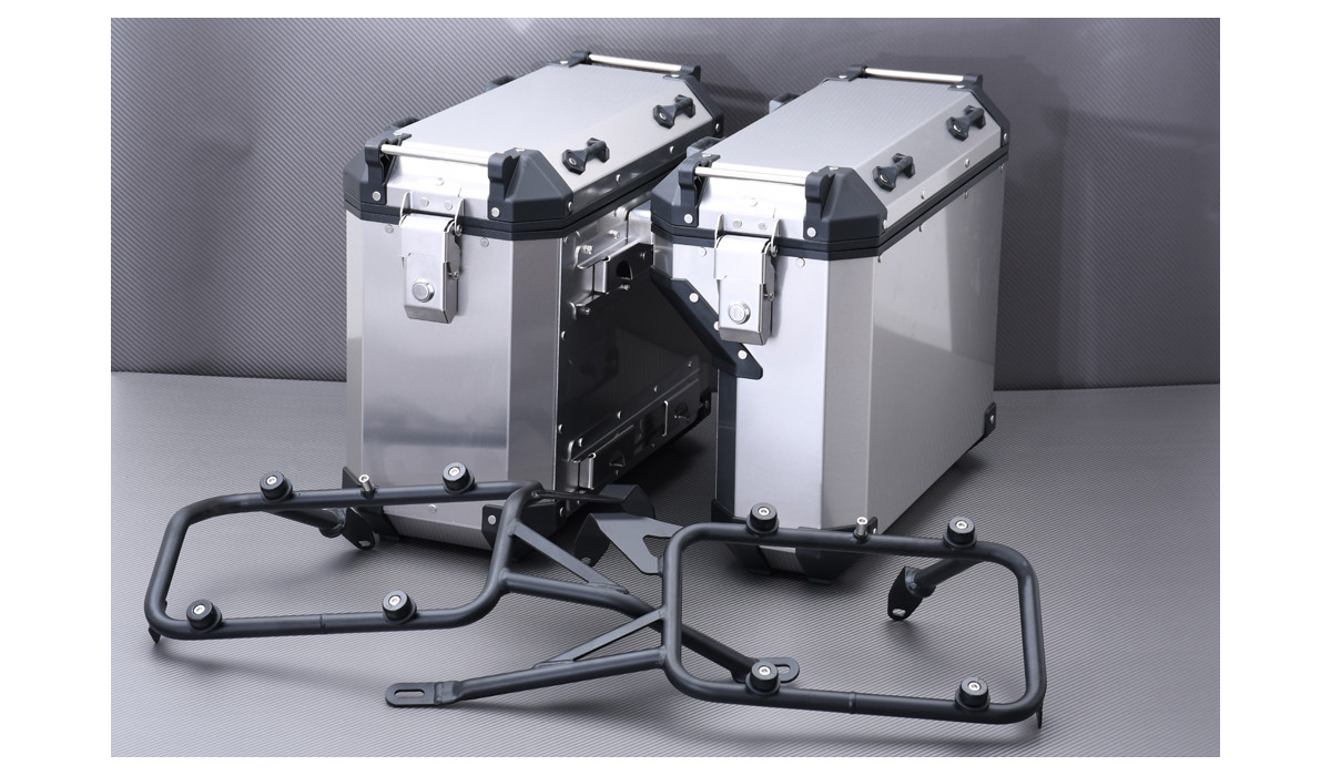 Pareja de Maletas laterales 78L en aluminio kits de fijaciones