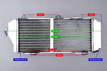 Pareja de Radiadores Agua Racing Ultra-Reforzado AVDB KAWASAKI KLX 450 R 2008 - 2024