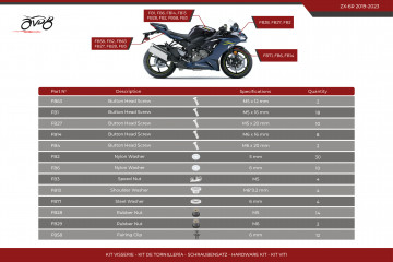 Kit viti AVDB specifico per Carena KAWASAKI ZX6R 636 2019 - 2023