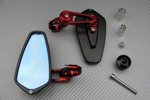 Pair of Bar End Rearview Mirrors with Small Adjustable Arms