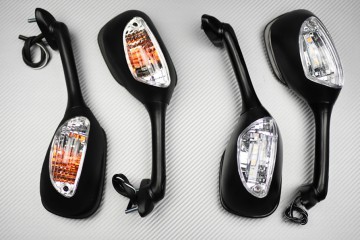 Pair of Aftermarket Rearview Mirrors with Integrated Turn Signals SUZUKI GSX-R 600 750 1000