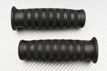 Pair of Black rubber grips - Cafe Racer Design