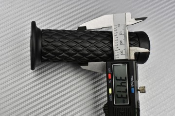 Paire de Poignées Caoutchouc Noires - Style Café Racer