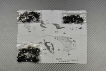 Complete Black Fairing Bolt Kit body screws for Kawasaki Ninja EX 250 R 2012